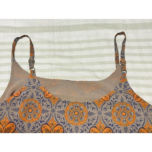 Cabi Tan Brown Orange Green Mandala Tank Top Flowy Size Small adjustable straps - Picture 6 of 12